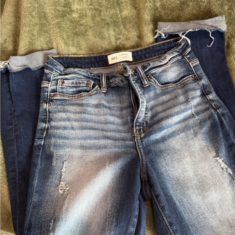 BKE Women's Skinny Jeans - Blue and Gray